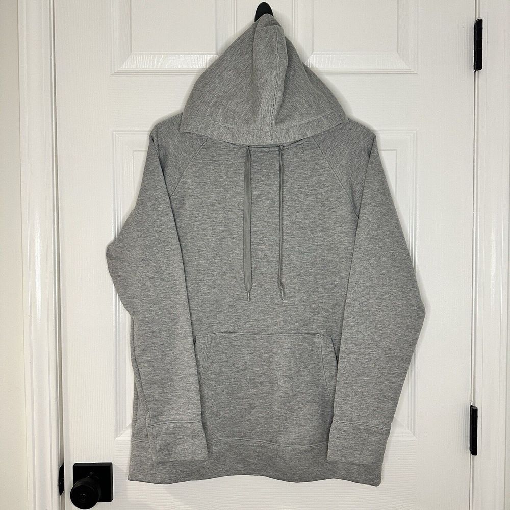 Athleta Hoodie Women Medium Long Sleeve Pullover Gray Drawstring Sweatshirt‎ Top